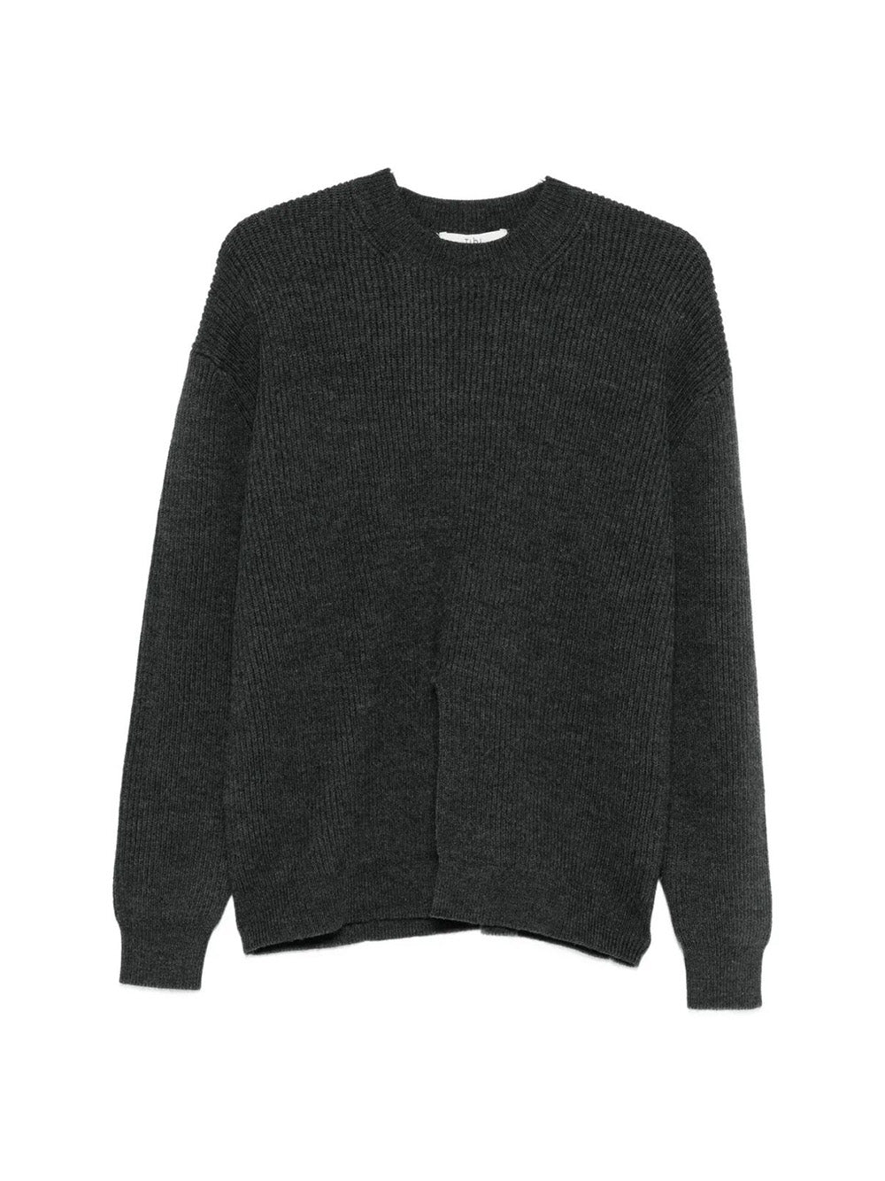 Cardigan "Stitch Split Front Crewneck Easy Pullover"