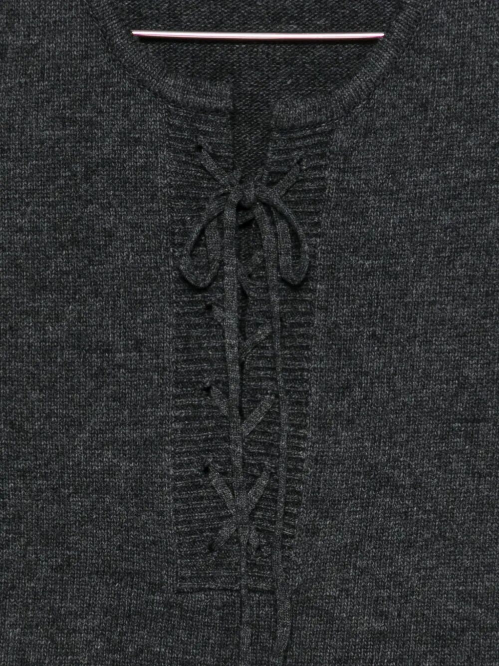 "Lace Up Knitted" Vest