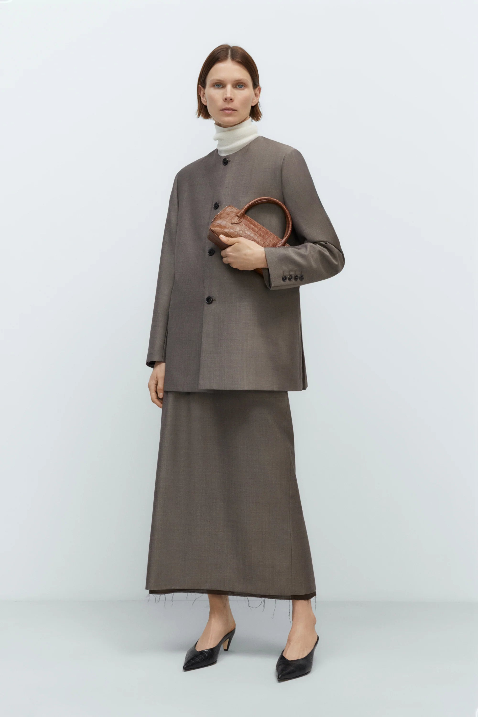 "Round-Neck Mohair" Blazer