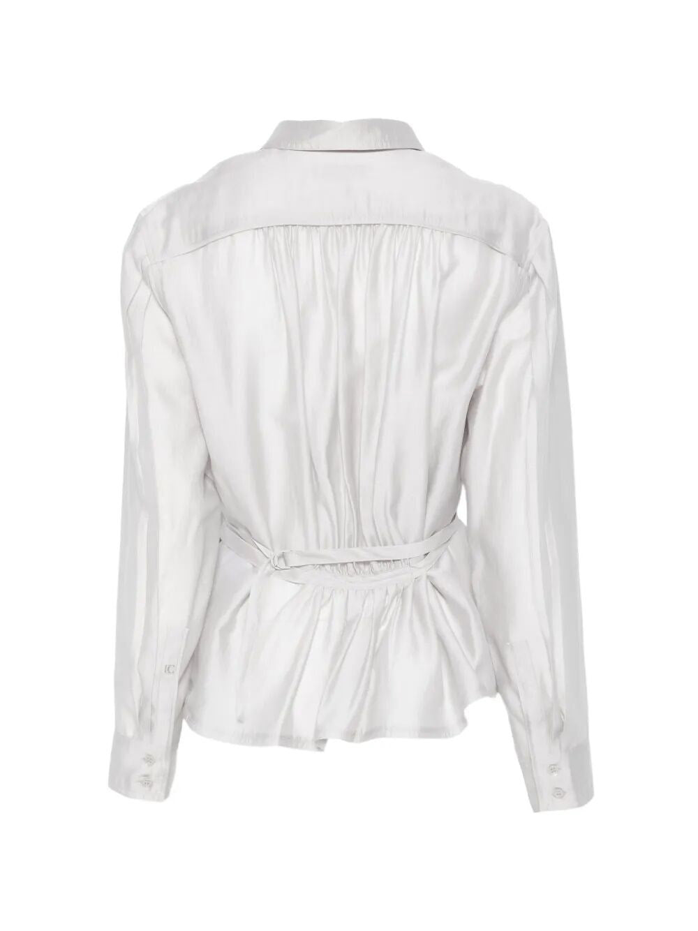 "See-Through Shirred Back" Blouse