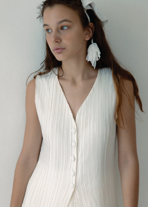 "Denim Pleated" Vest