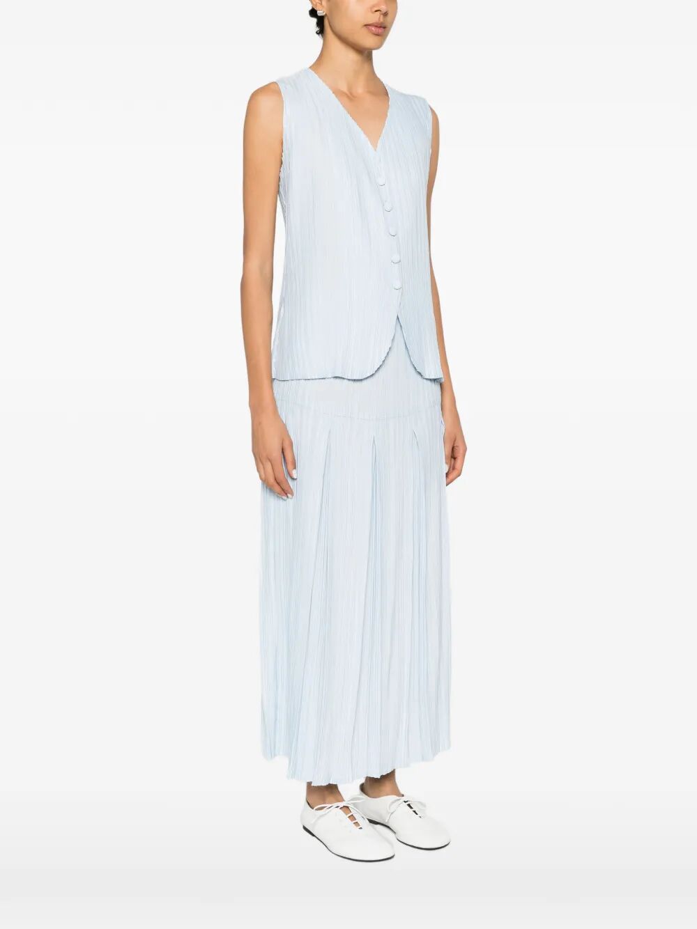 Canotta "Denim Pleated"
