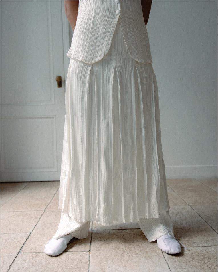 "Denim Pleated" Skirt