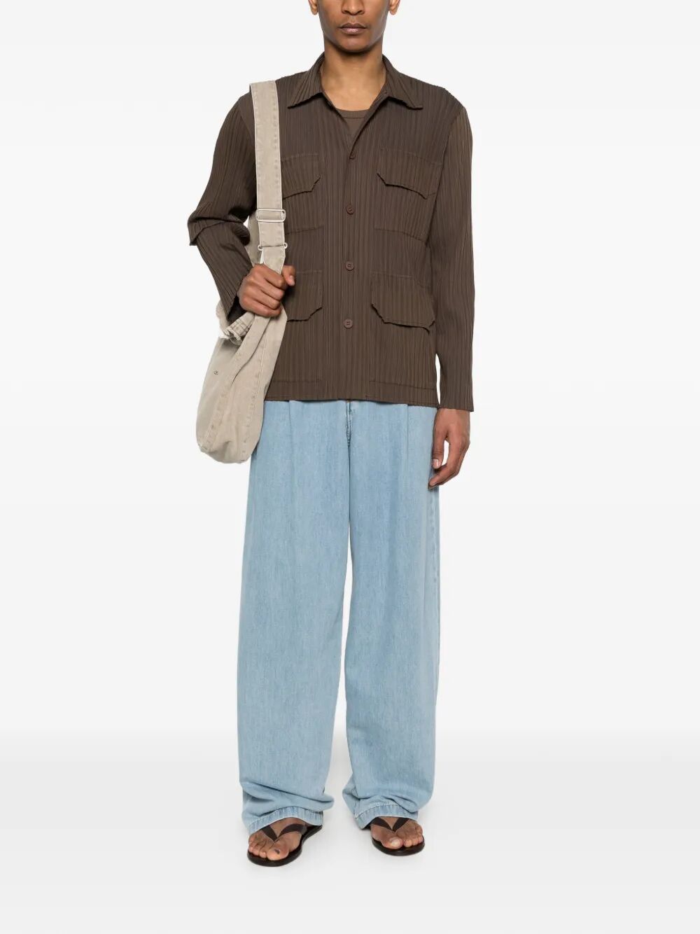 Giacca Camicia "Long Sleeve Pleated"