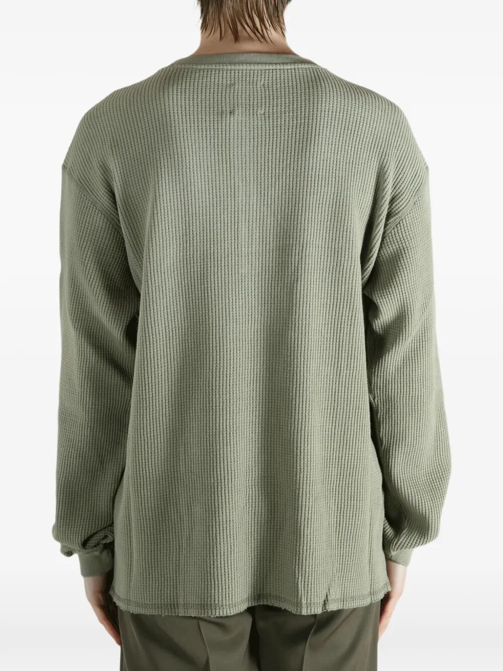 "Bee Sun Faded Organic Waffle Serafino" Long Sleeve