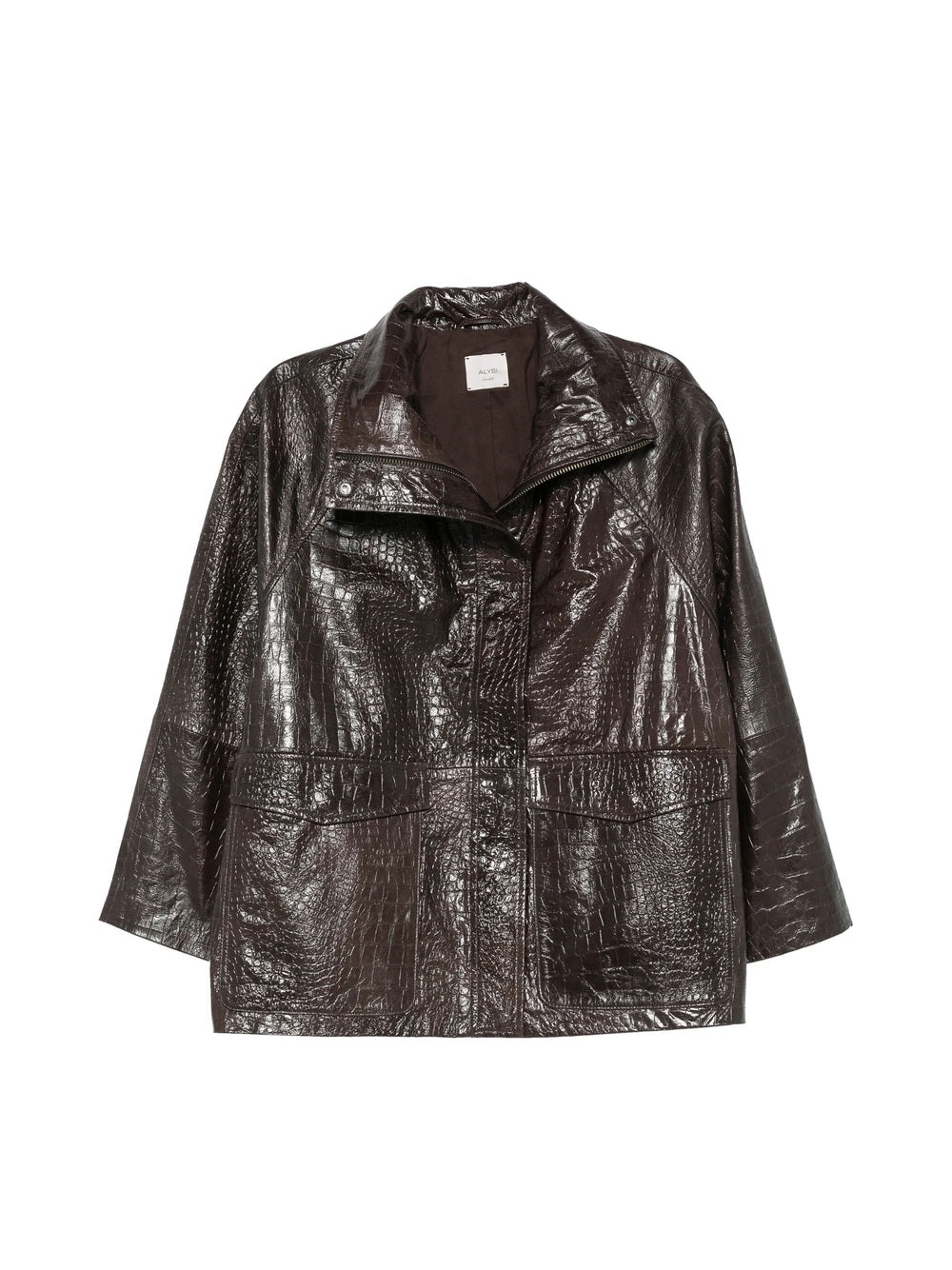 Glossy Croco Pea Coat
