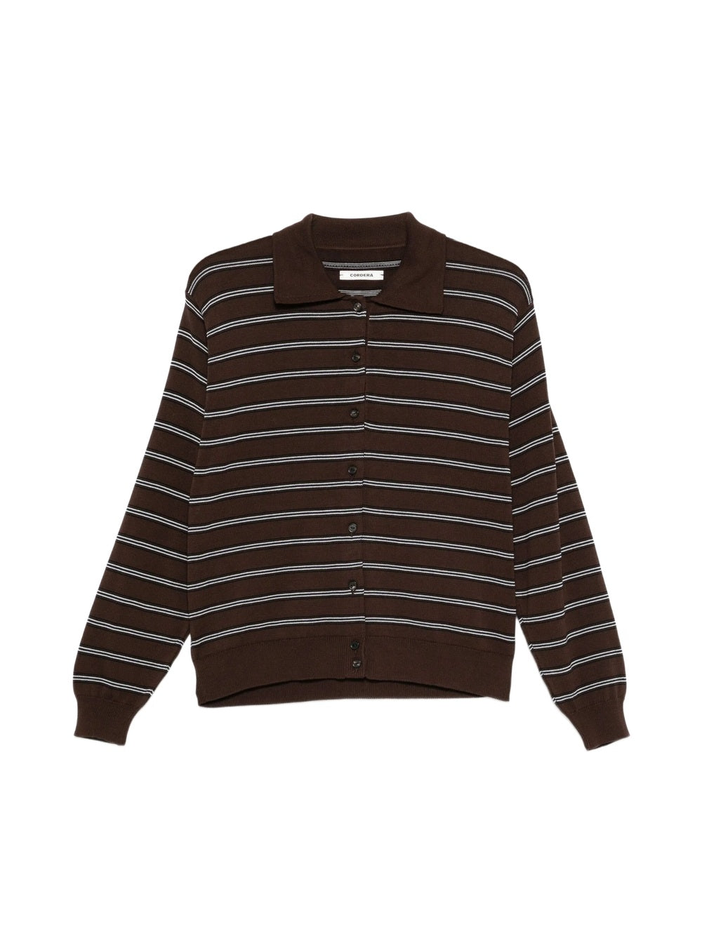 Organic Cotton Striped Polo Cardigan