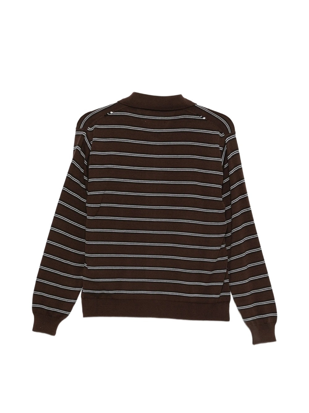 Organic Cotton Striped Polo Cardigan