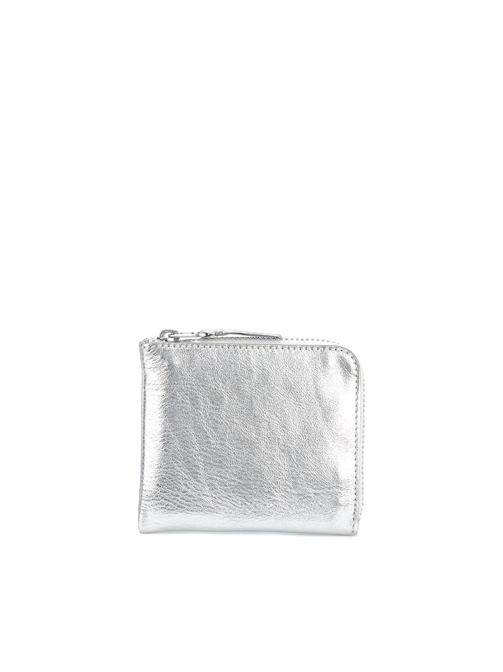 Silver metallic zip-around wallet