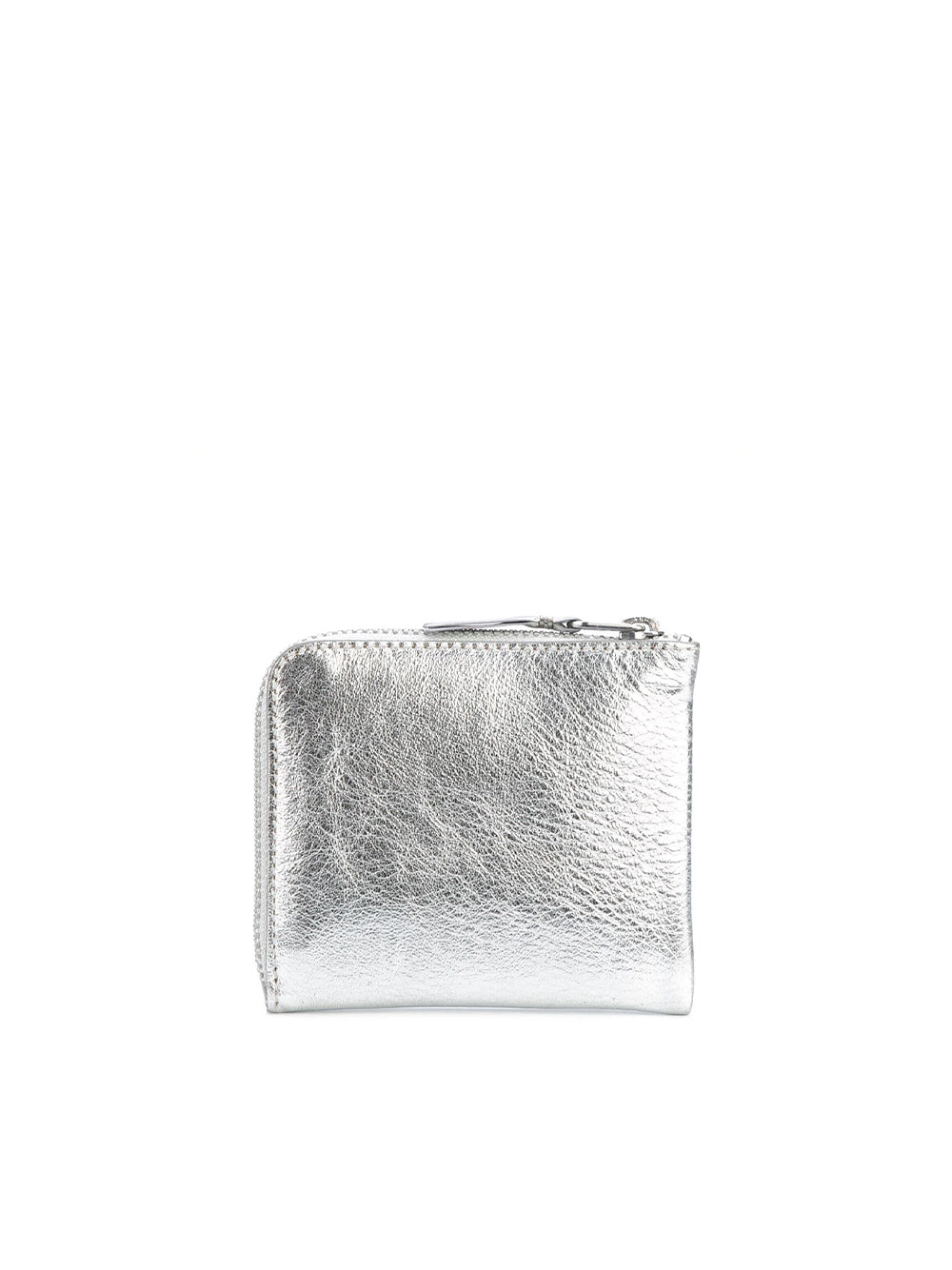 Silver metallic zip-around wallet