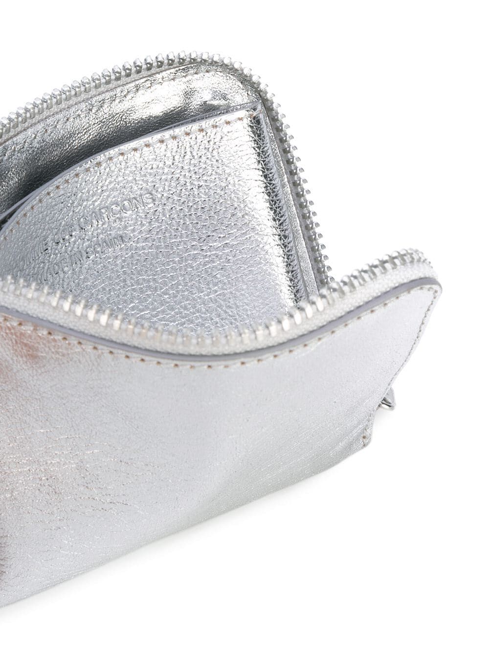 Silver metallic zip-around wallet