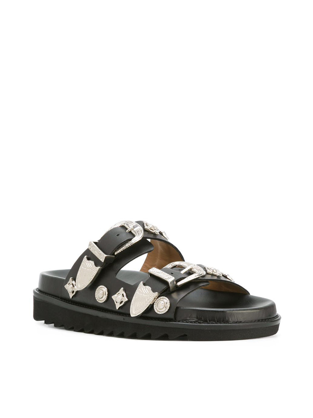 Leather Sandals with Metal Accents