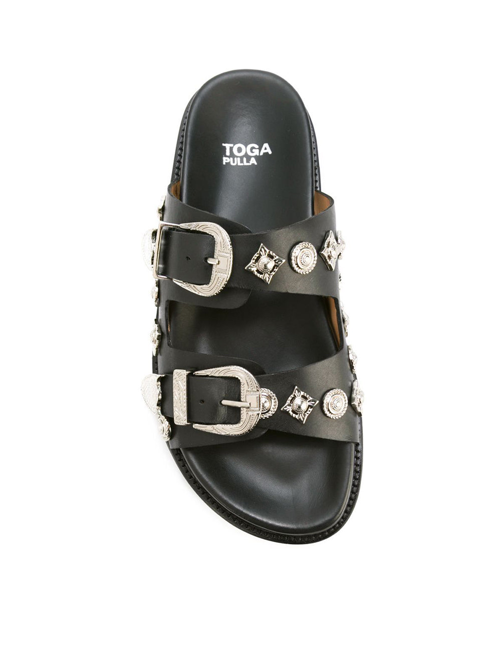 Leather Sandals with Metal Accents