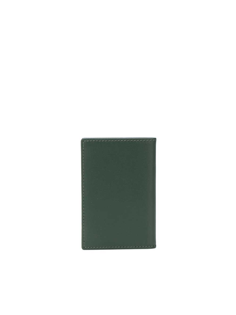 Card Holder In Bottle Green Leather