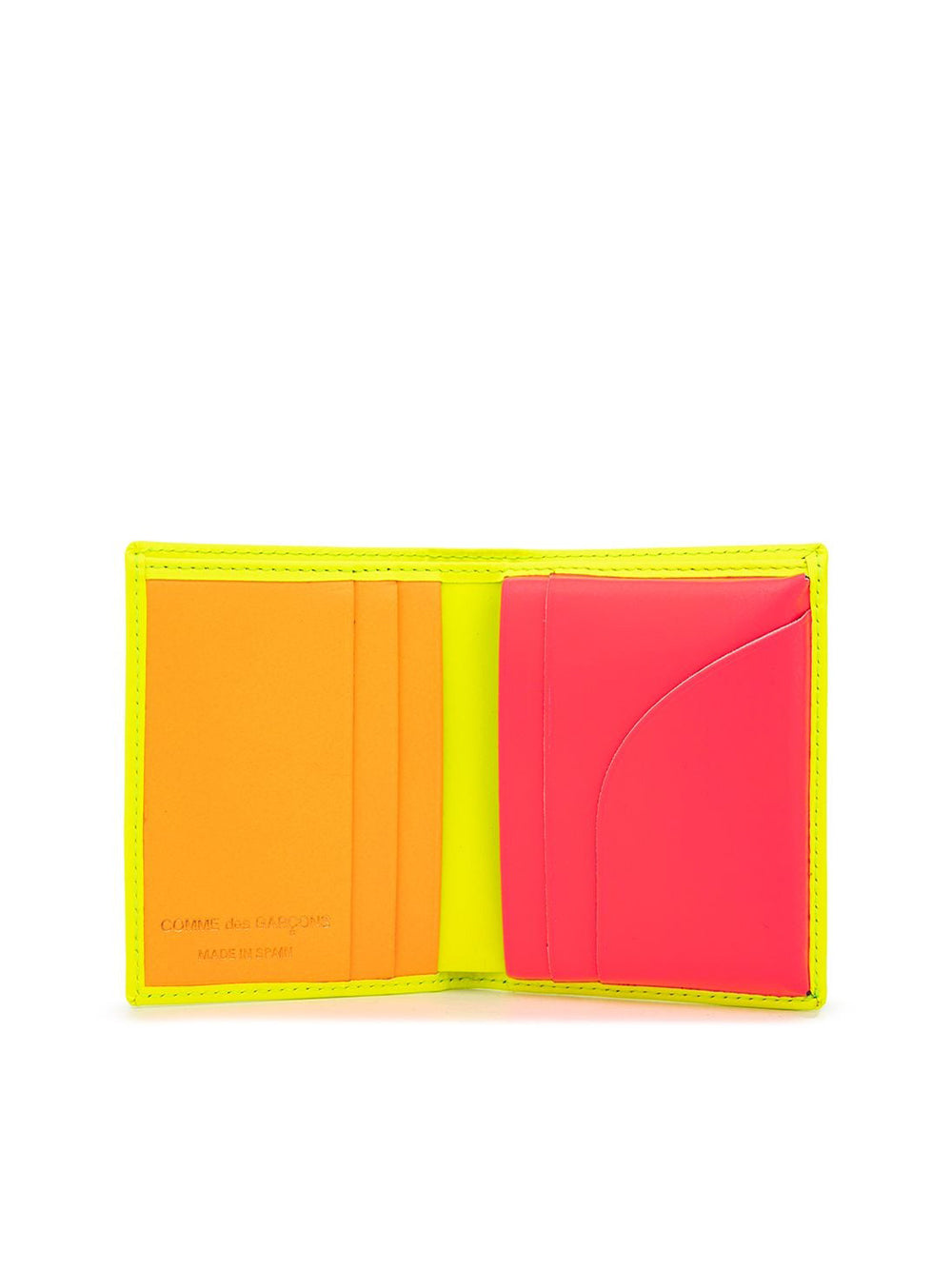 Porta Carte In Pelle Giallo Fluo