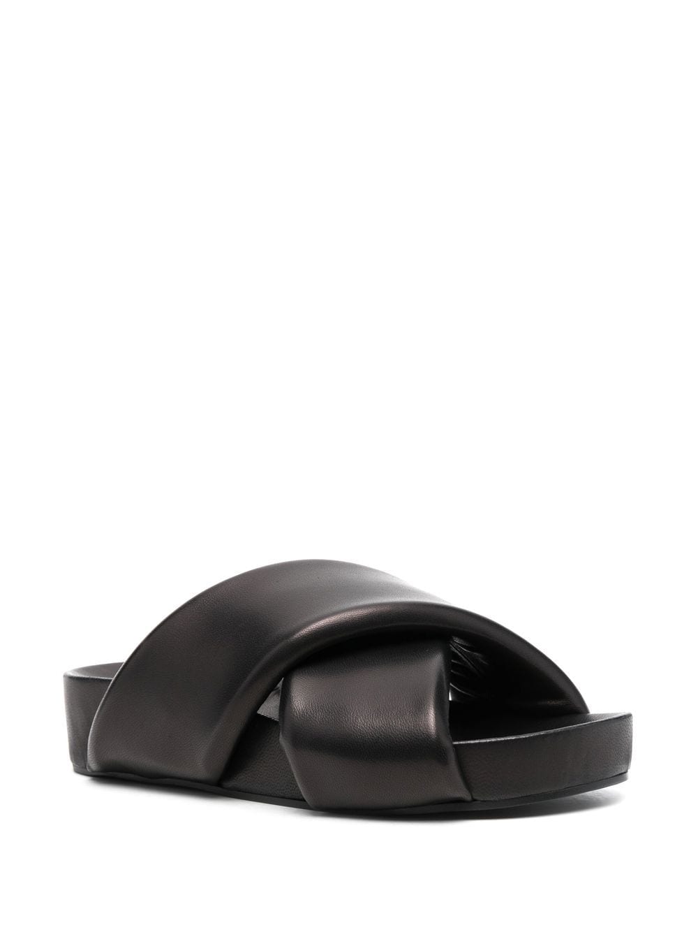 Band Sandal In Black Leather
