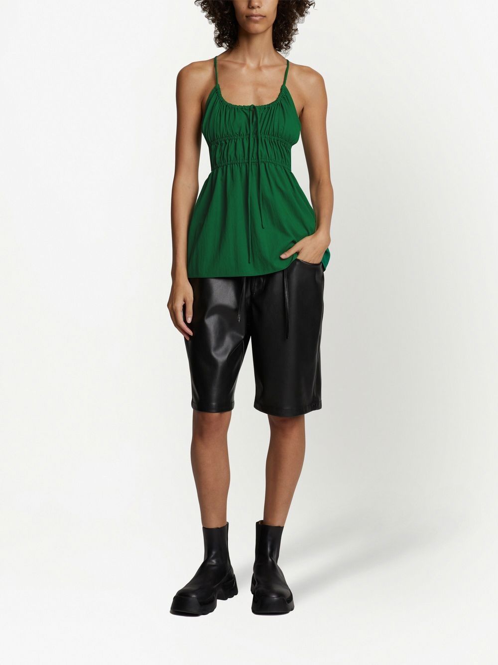 Drapey Suiting Ruched Top Green