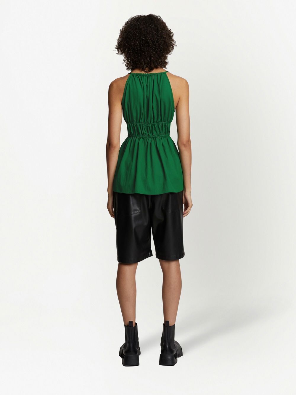 Drapey Suiting Ruched Top Verde
