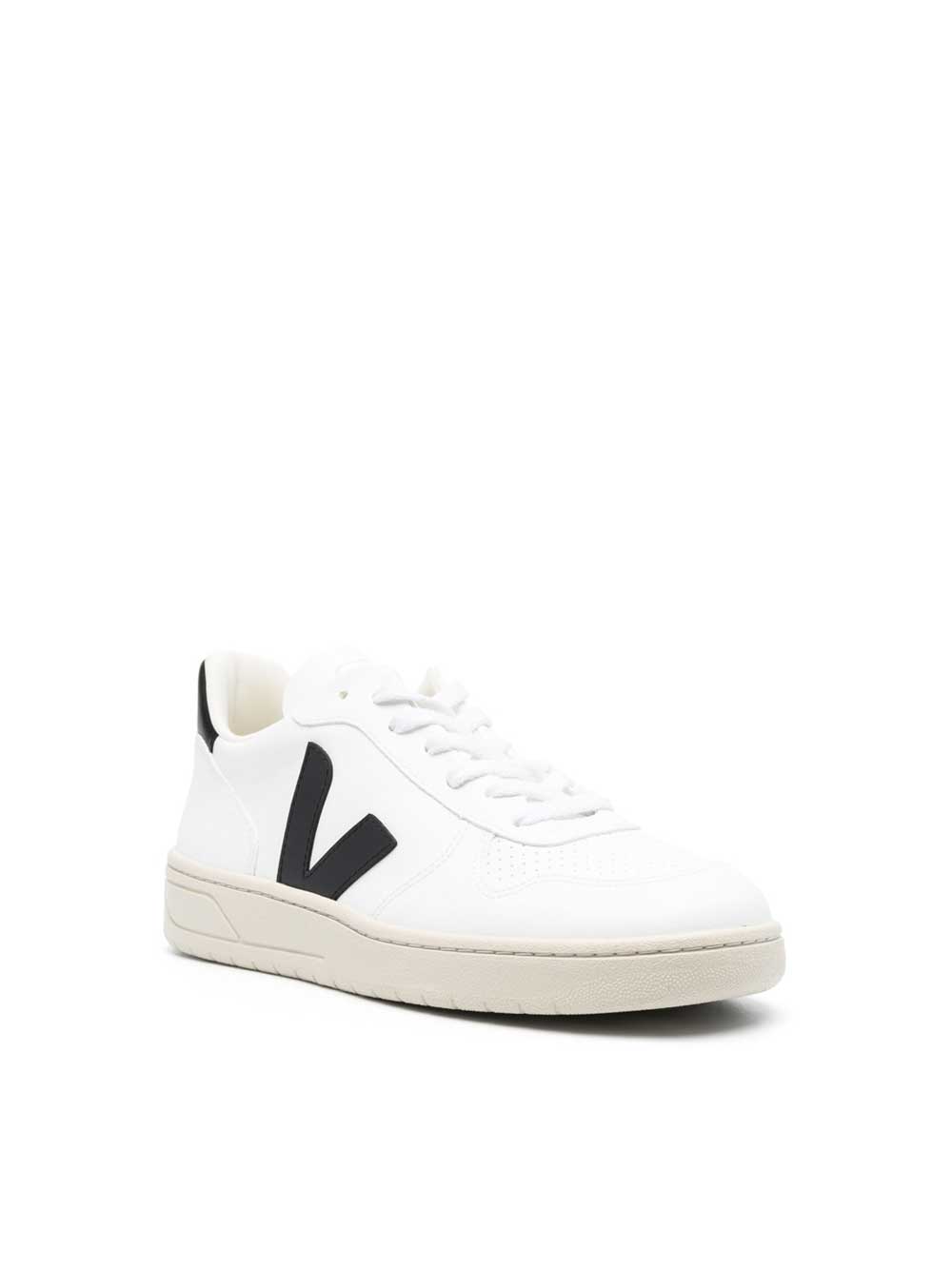 V-10 White And Black Sneakers