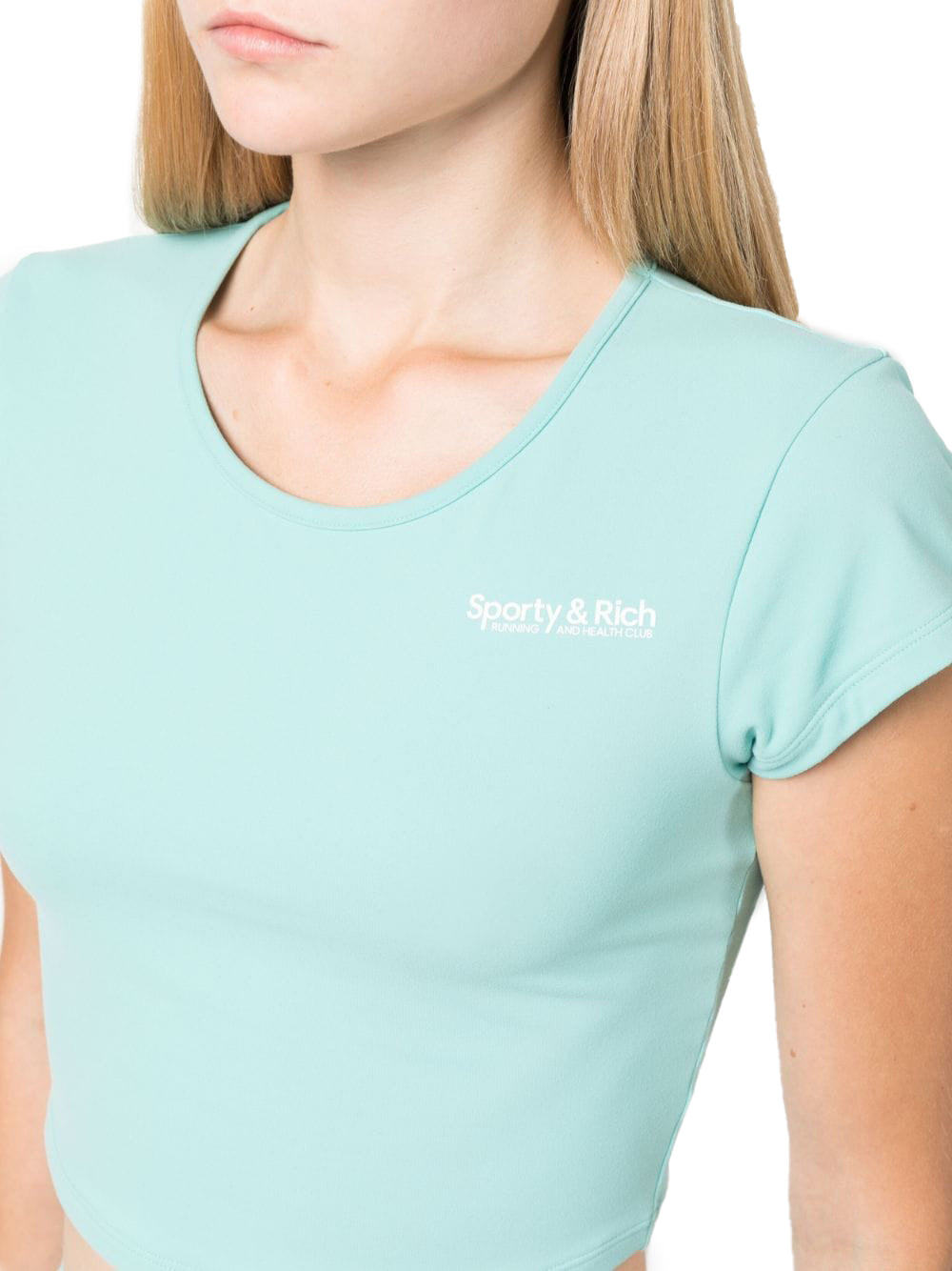 Sporty Crop T-shirt in Aqua Green