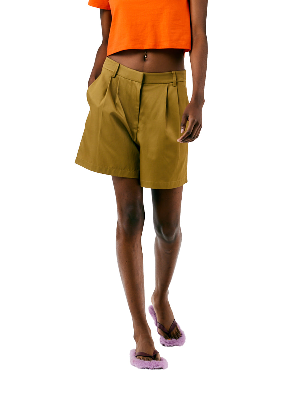Drapery Shorts Suiting Pleated Cumino