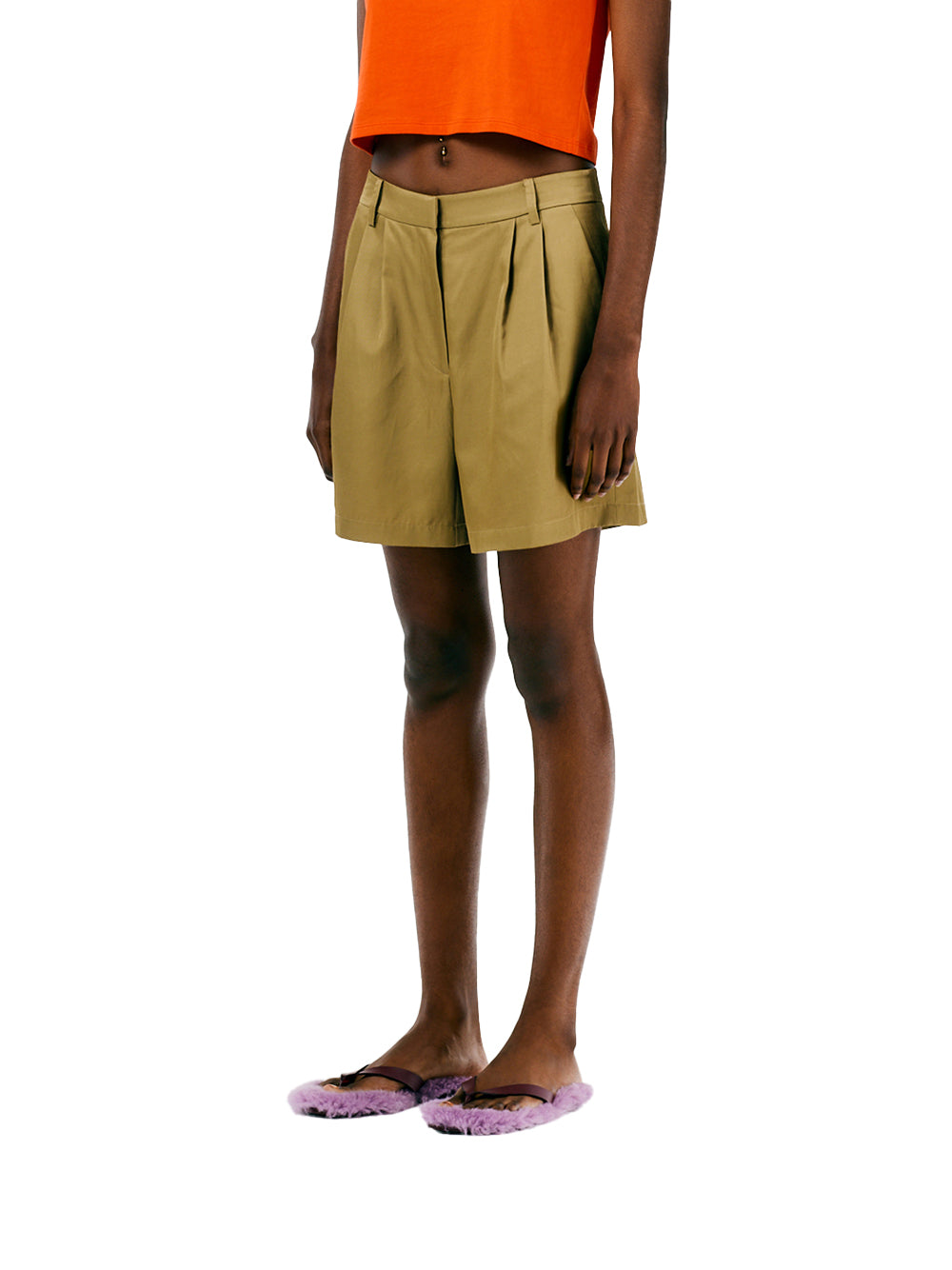 Drapery Shorts Suiting Pleated Cumino