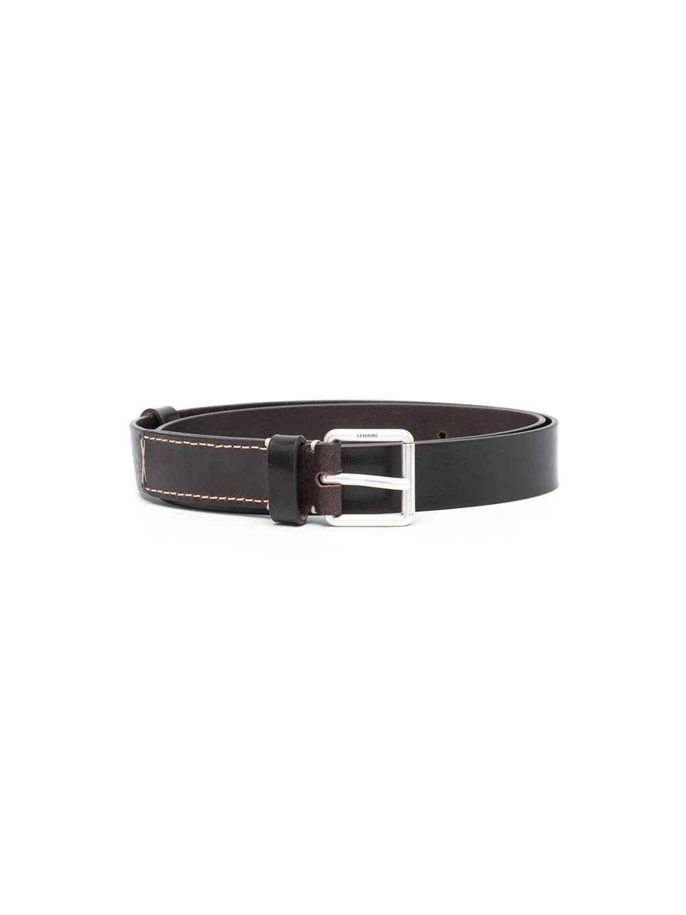 Brown Belt with Visible Black Stitching