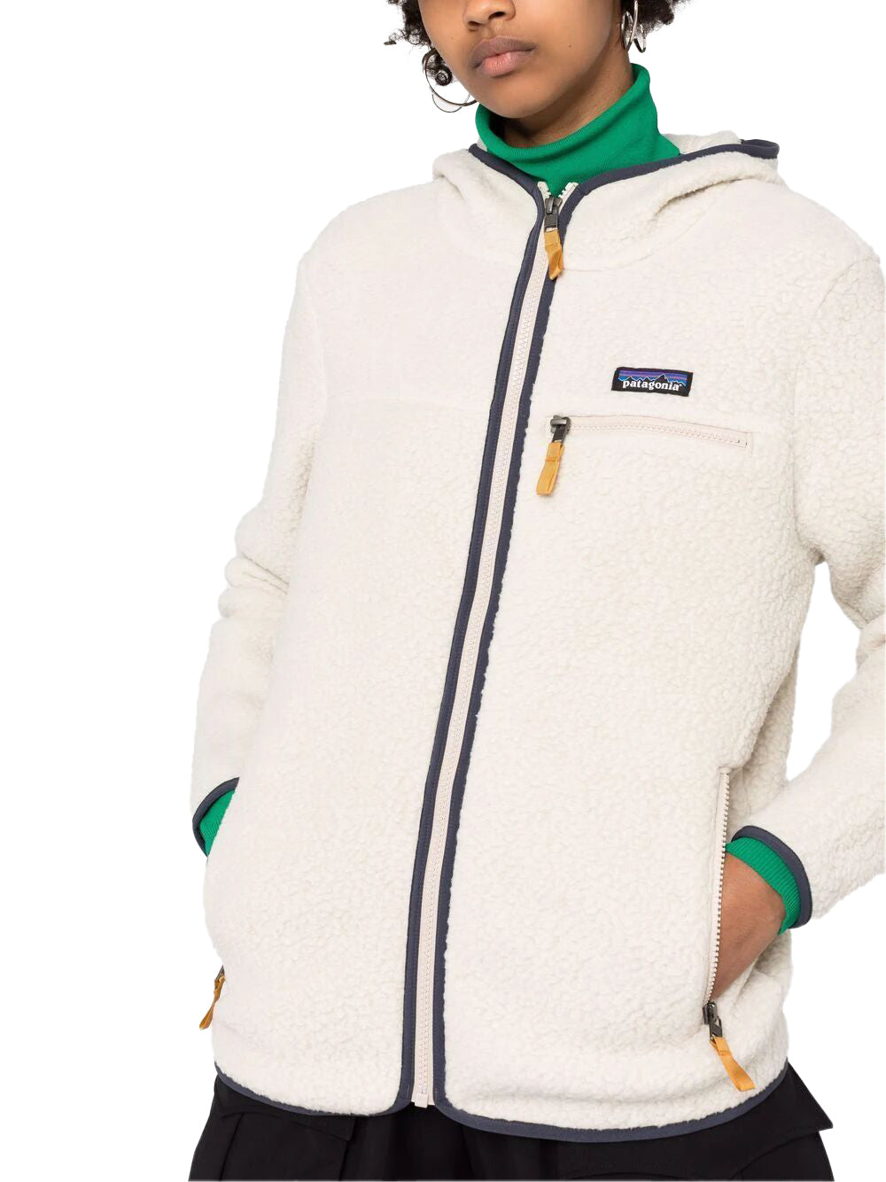 Felpa In Pile W`s Retro Pile Hoody Bianco