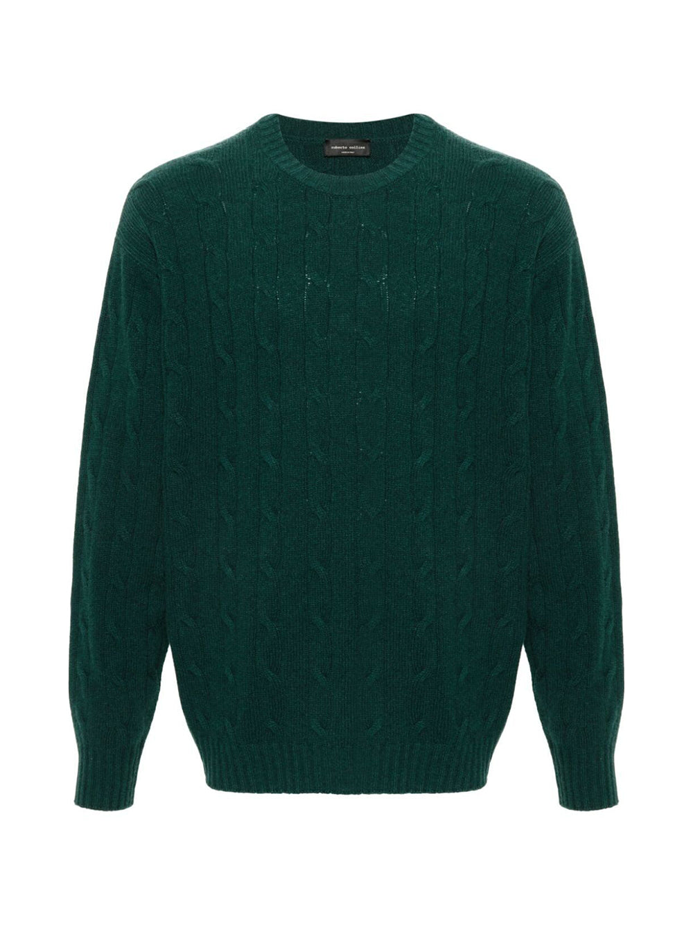 Green braid sweater