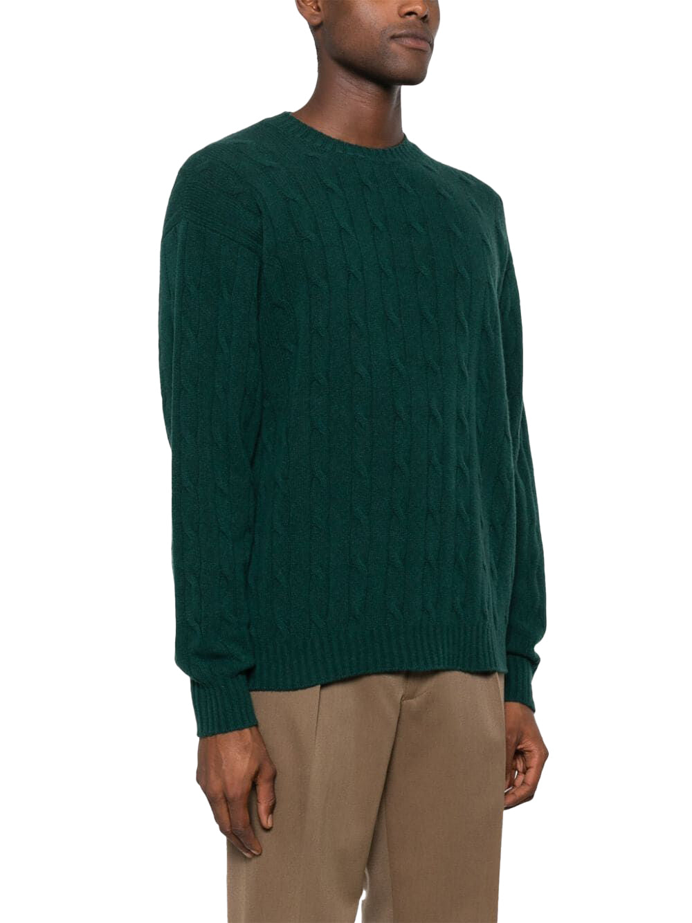 Maglione A Trecce Verde