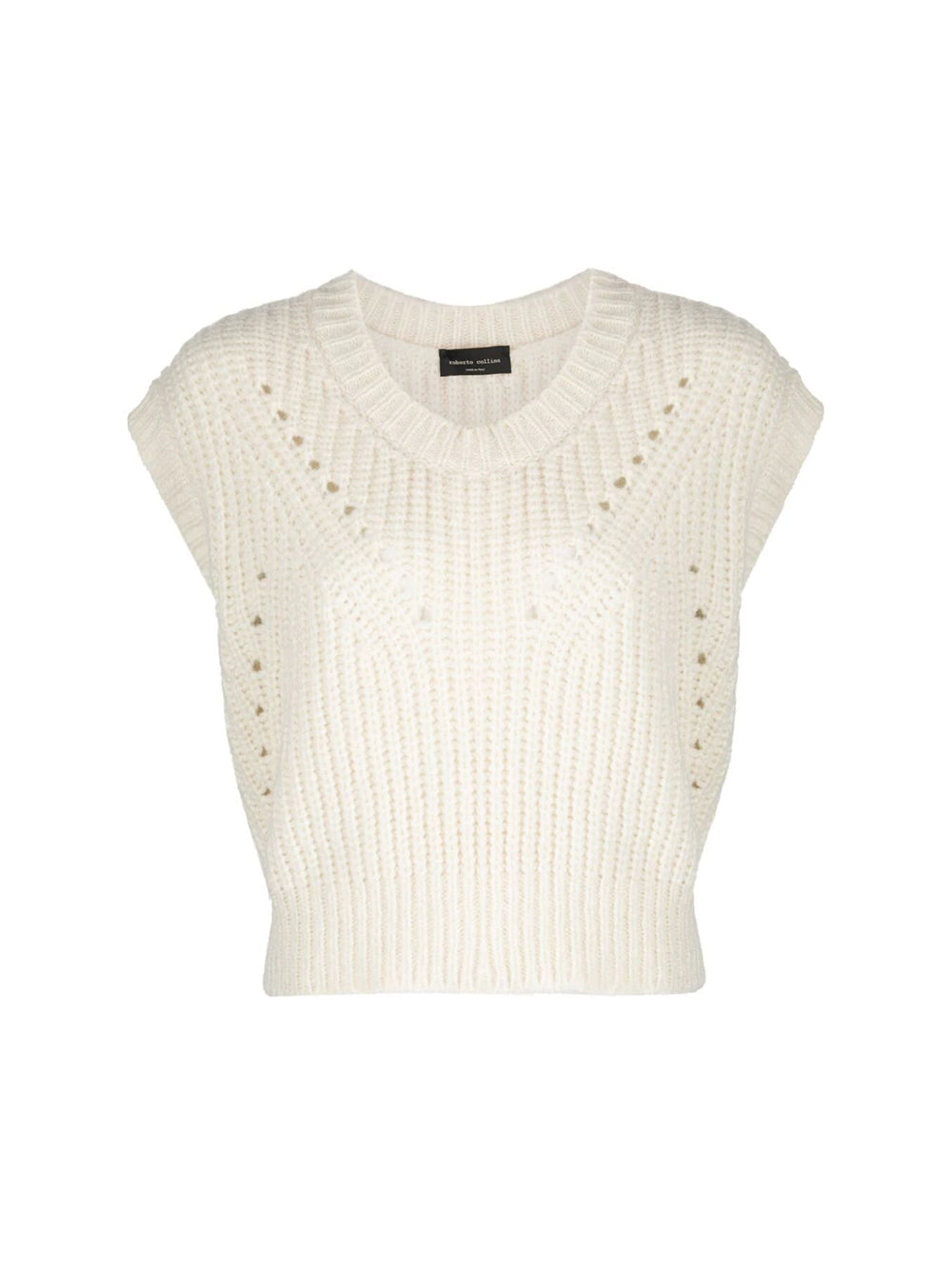 ecru slipover knitted vest