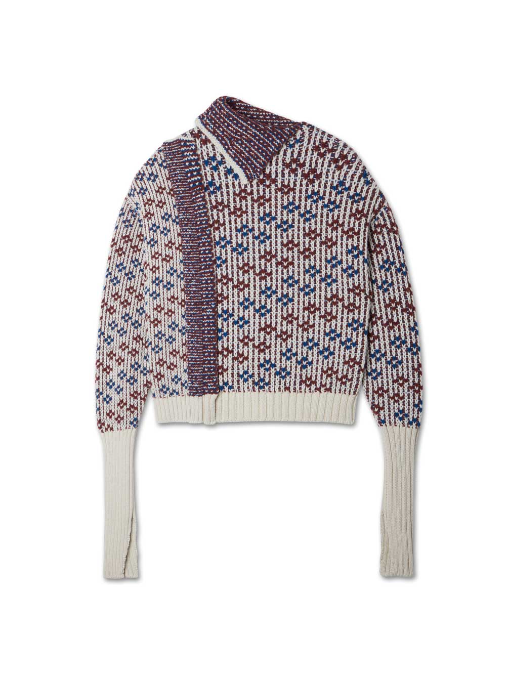 Jacquard sweater with geometric pattern