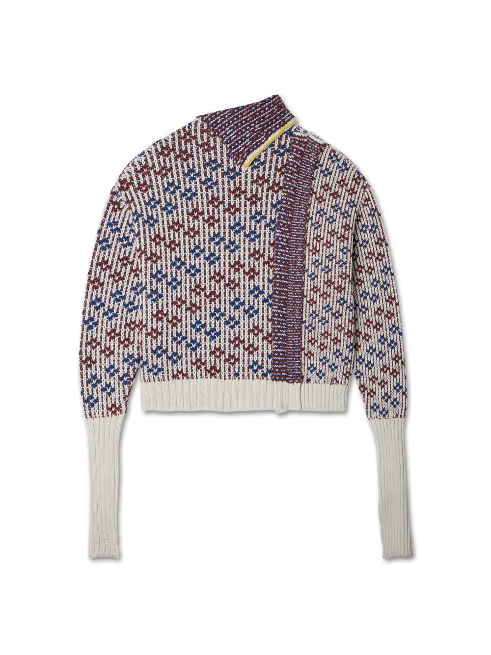 Jacquard sweater with geometric pattern