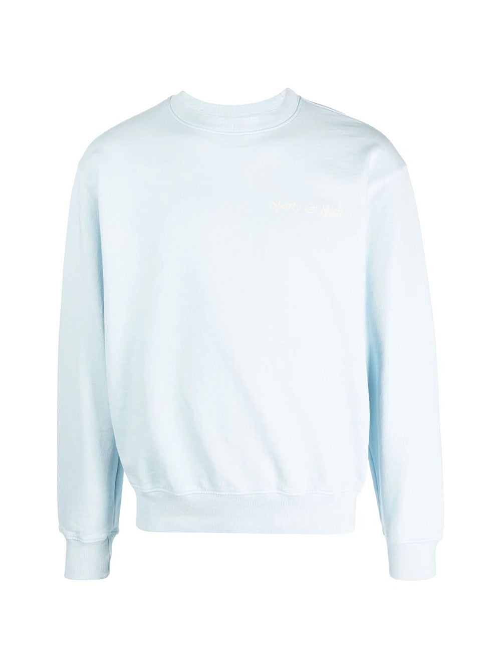 Light Blue Crewneck Sweatshirt with Embroidery