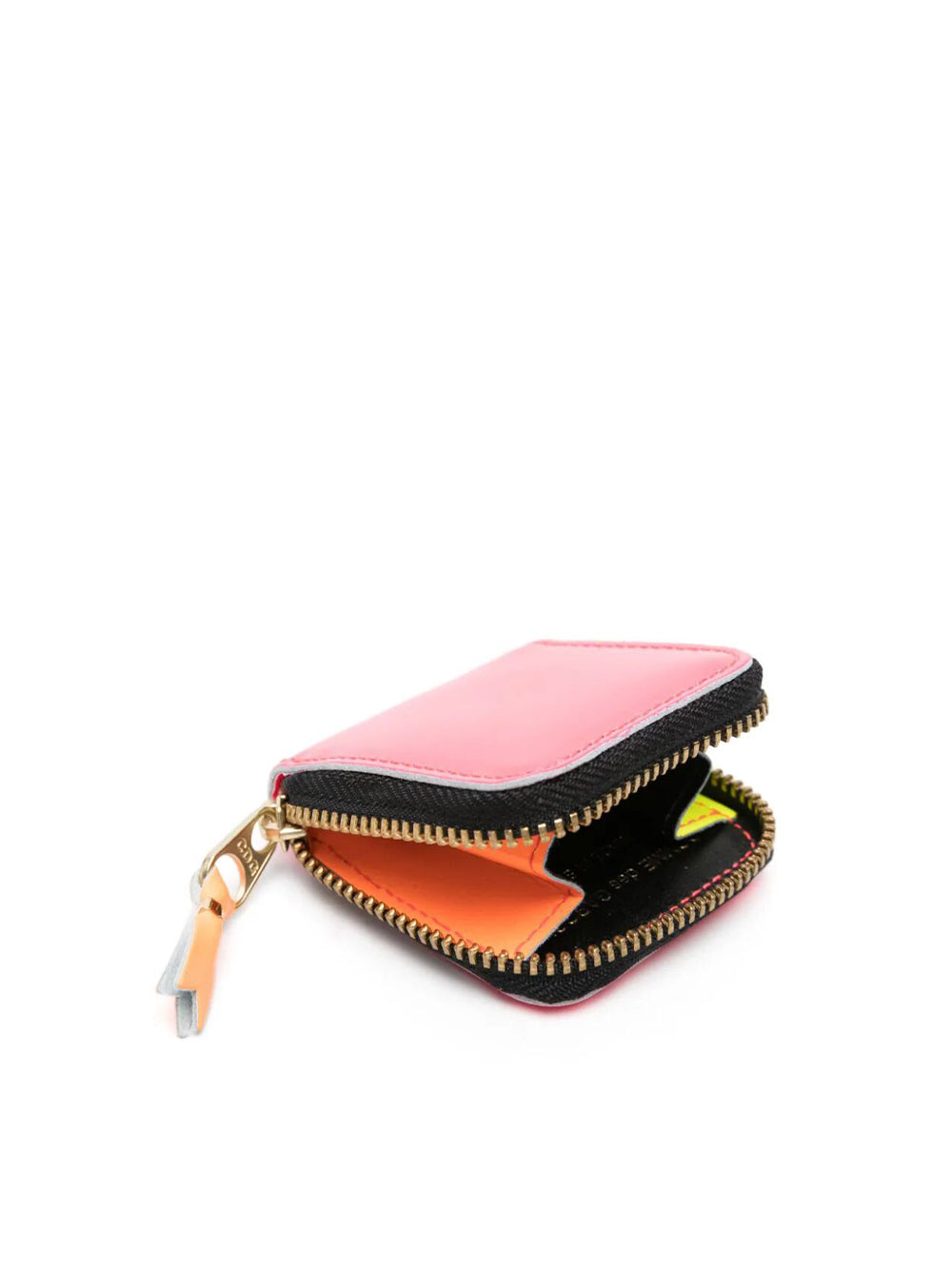 Mini Leather Coin Purse With Zip Fluo Pink