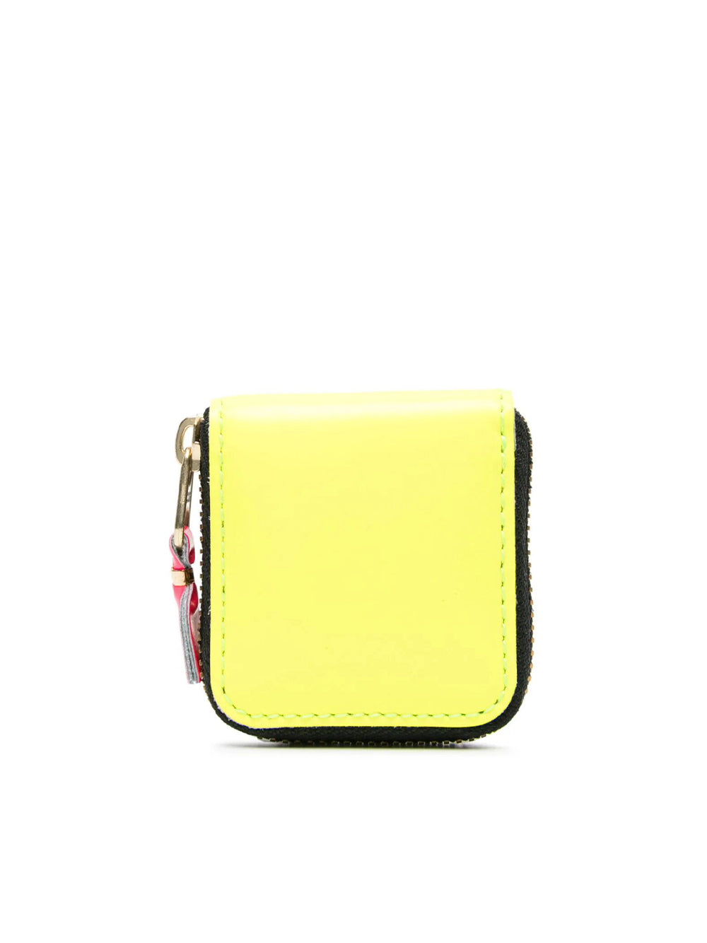 Mini Leather Coin Purse With Zip Fluo Yellow