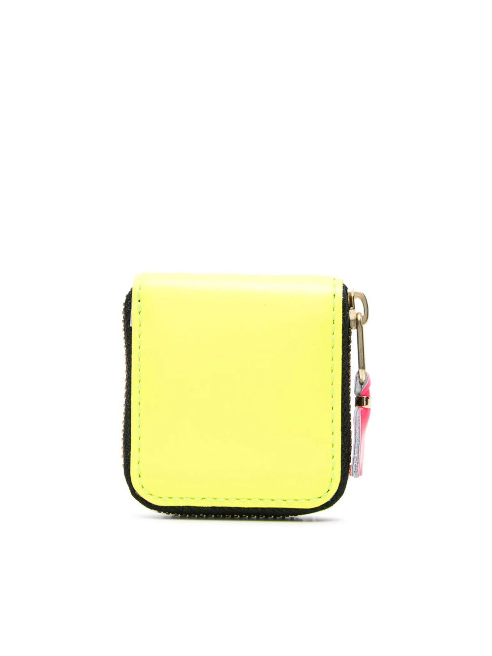 Mini Leather Coin Purse With Zip Fluo Yellow