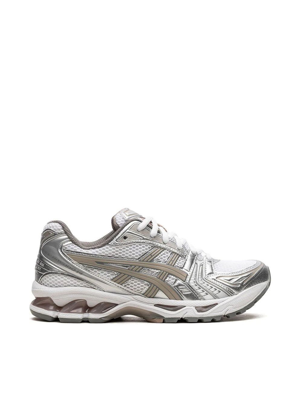 White and Silver Gel-Kayano 14 sneakers