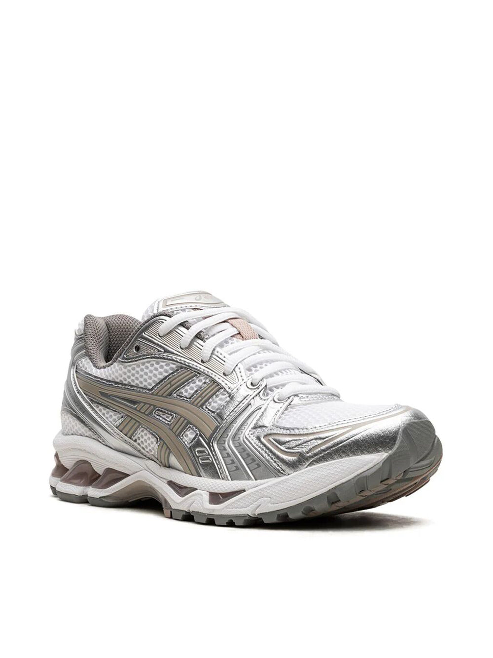 White and Silver Gel-Kayano 14 sneakers