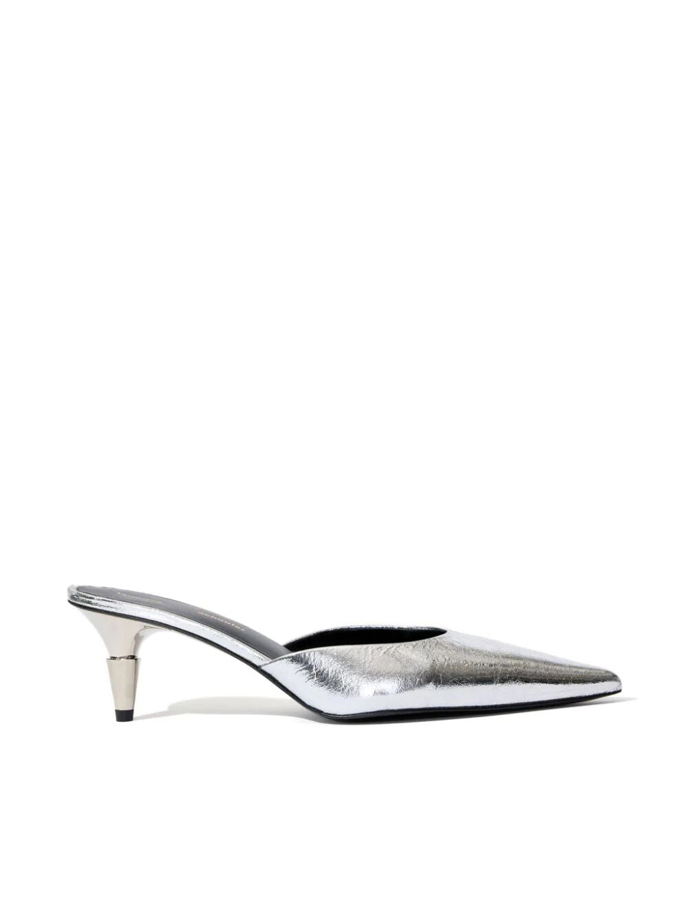 Silver Kitten Mules