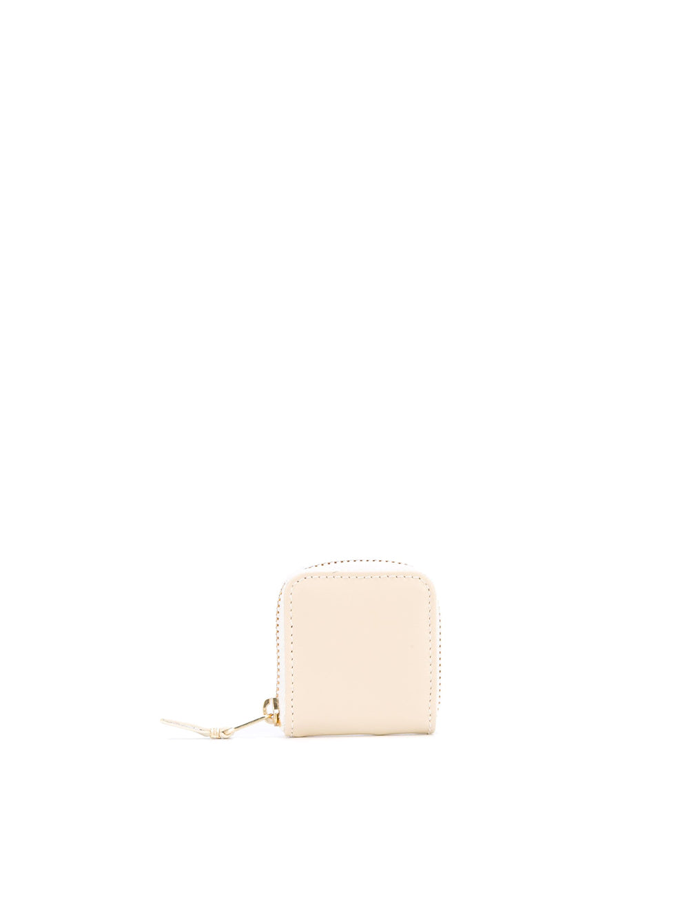 Mini Portamonete In Pelle Con Zip Bianco