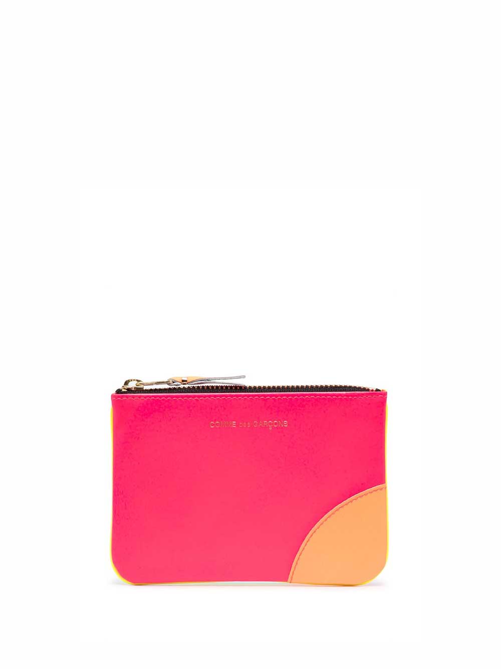 Mini Purse In Leather With Super Fluo Zip