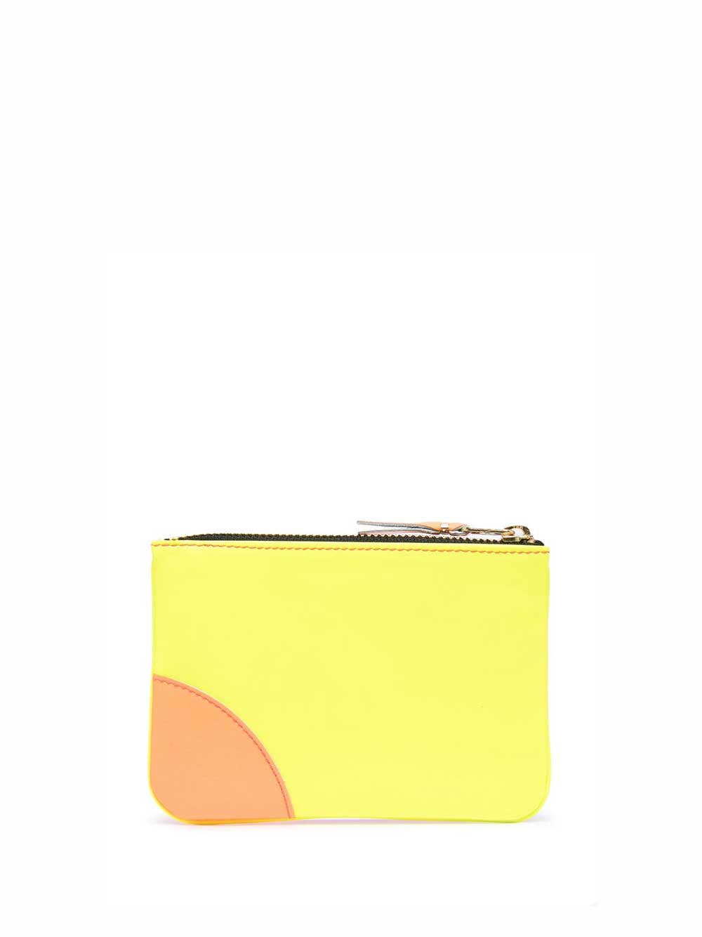 Mini Purse In Leather With Super Fluo Zip